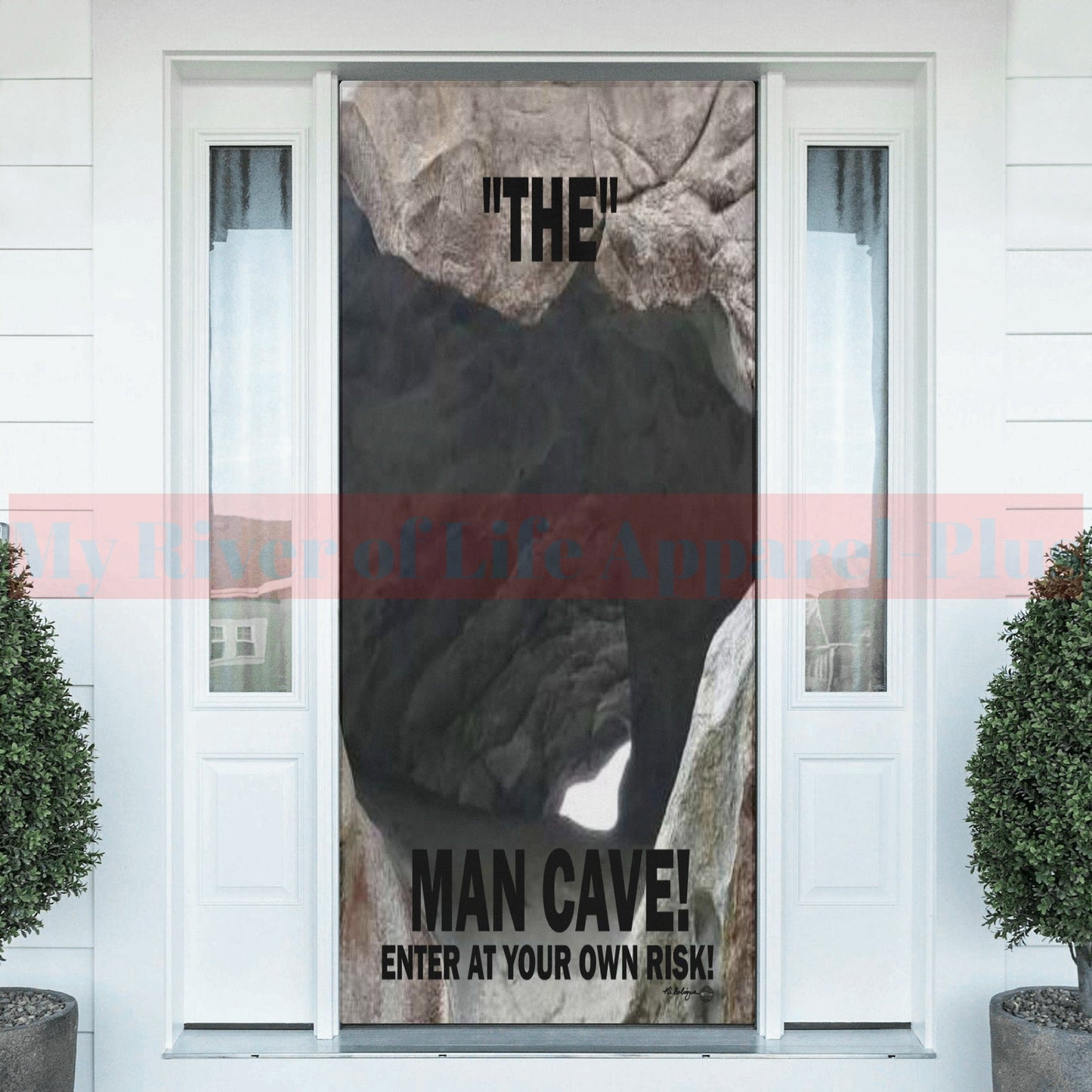 Black Lettering "Man Cave" Door Poster