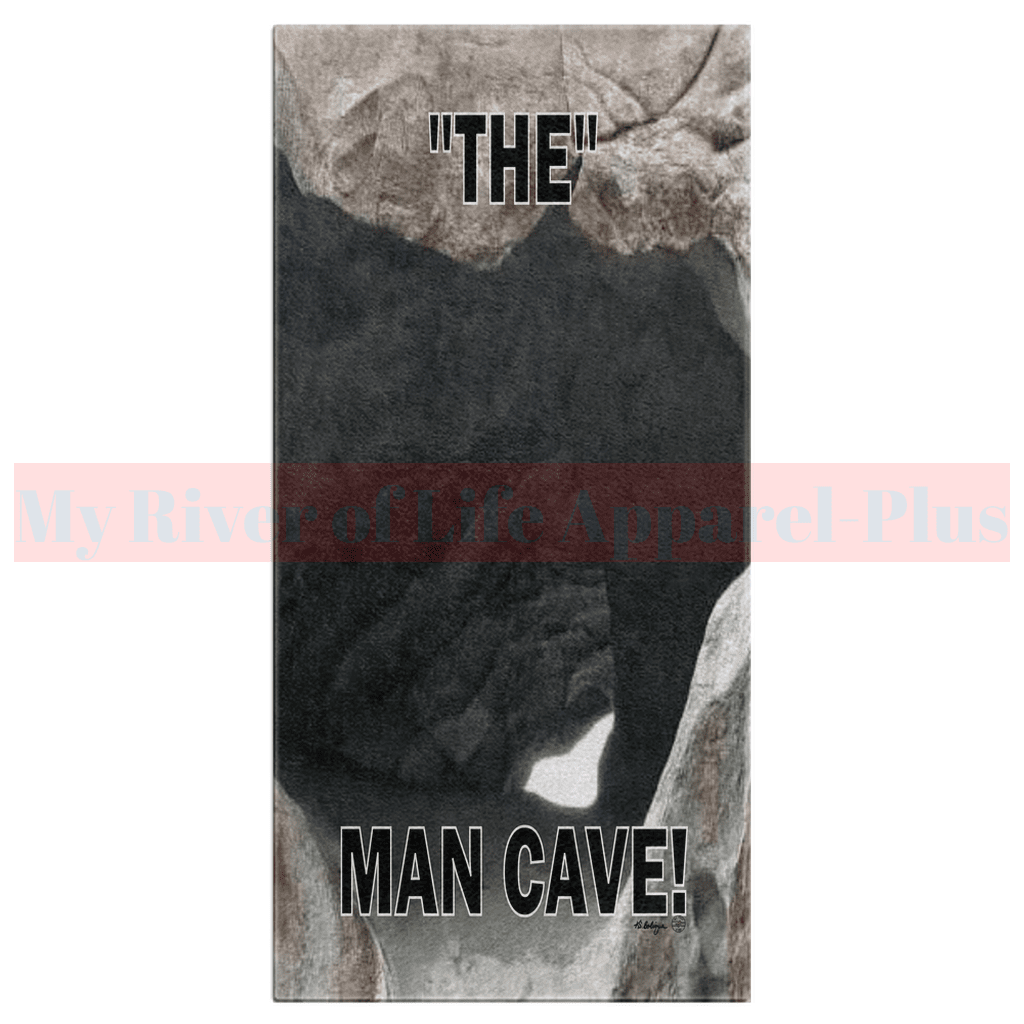 Black "Man Cave" Bath Towel