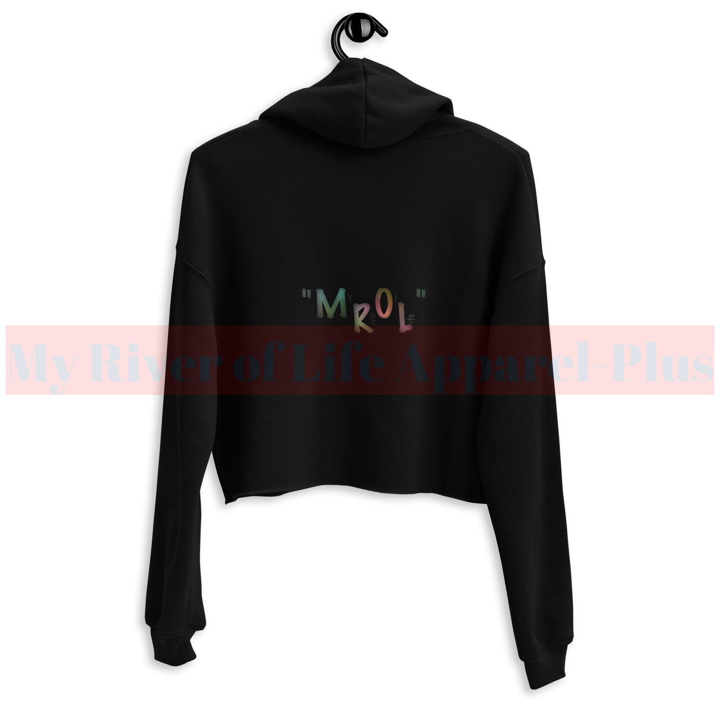 "MROL" Raw Hem Cropped Hoodie