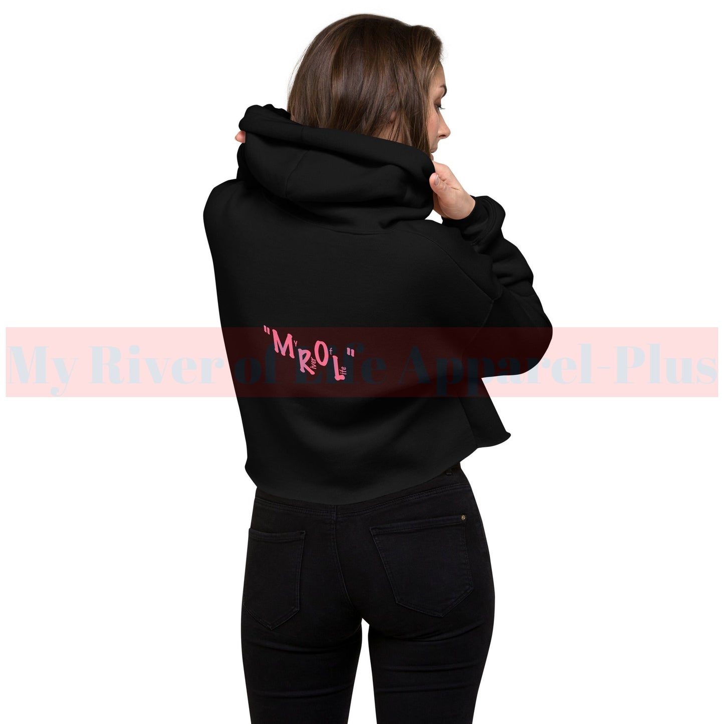 Cropped Hoodie "MROL" Pink
