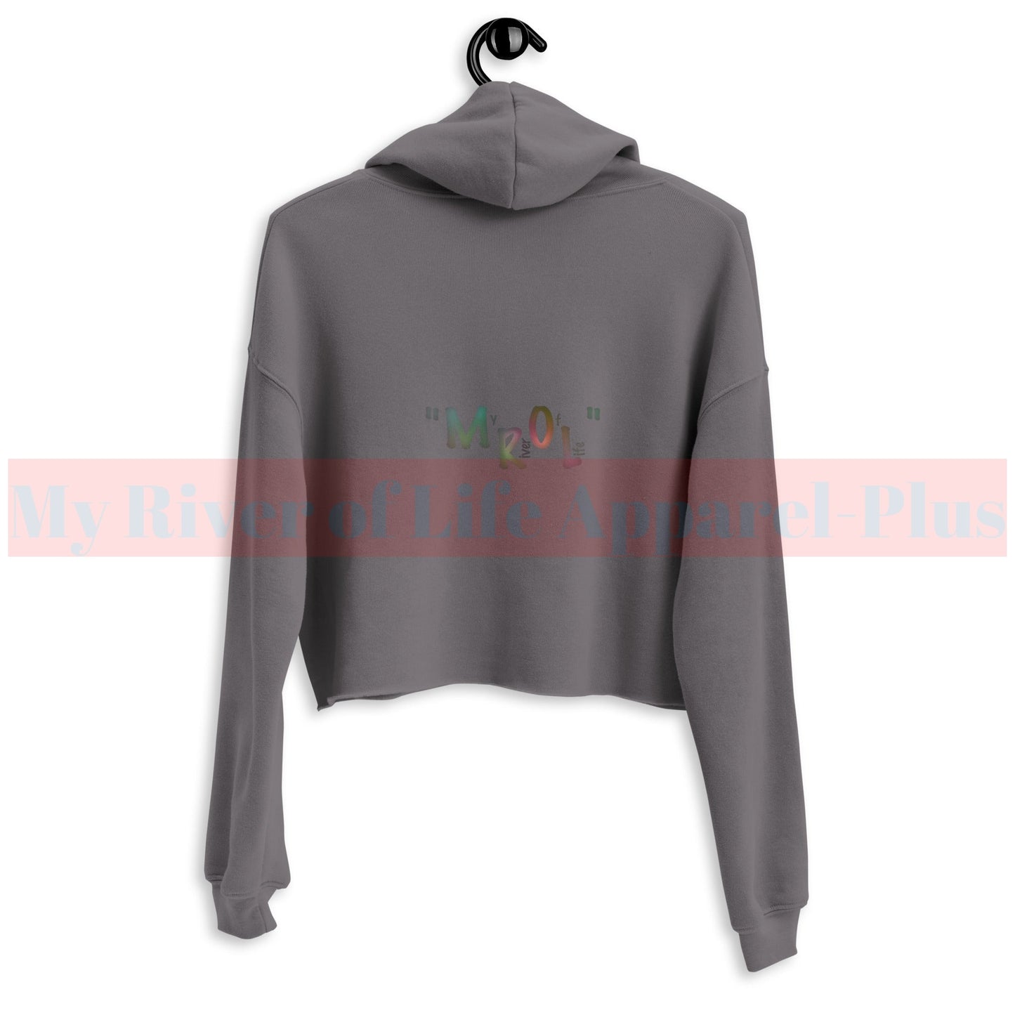 "MROL" Raw Hem Cropped Hoodie