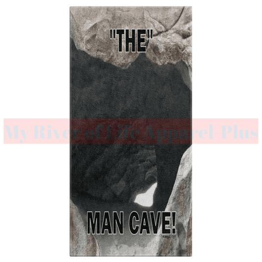 Black "Man Cave" Bath Towel