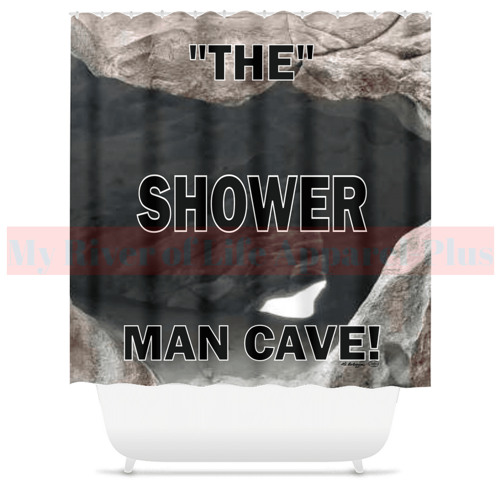 Black "Man Cave" Shower Curtain