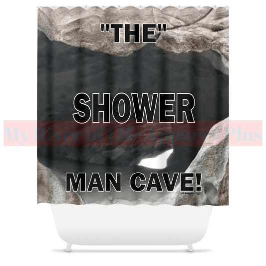 Black "Man Cave" Shower Curtain