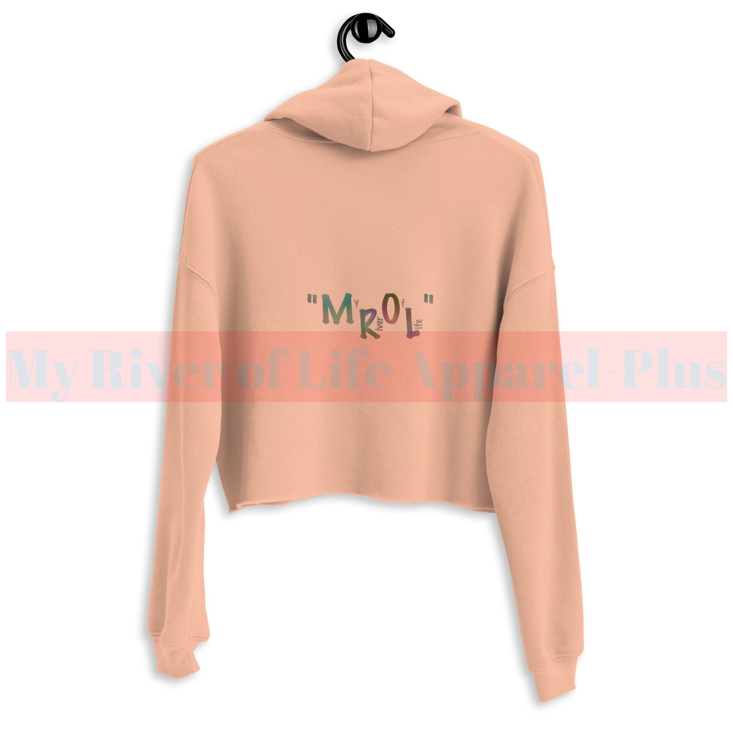 "MROL" Raw Hem Cropped Hoodie