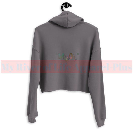 "MROL" Raw Hem Cropped Hoodie
